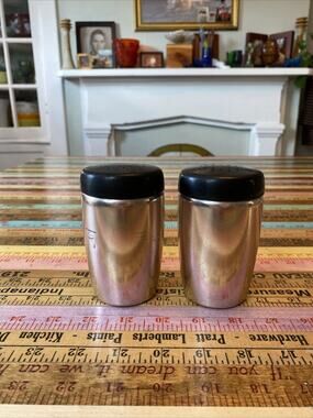 West Bend Aluminum Salt &‎ Pepper Shakers 4'' VINTAGE RETRO MCM 70s rose Gold
